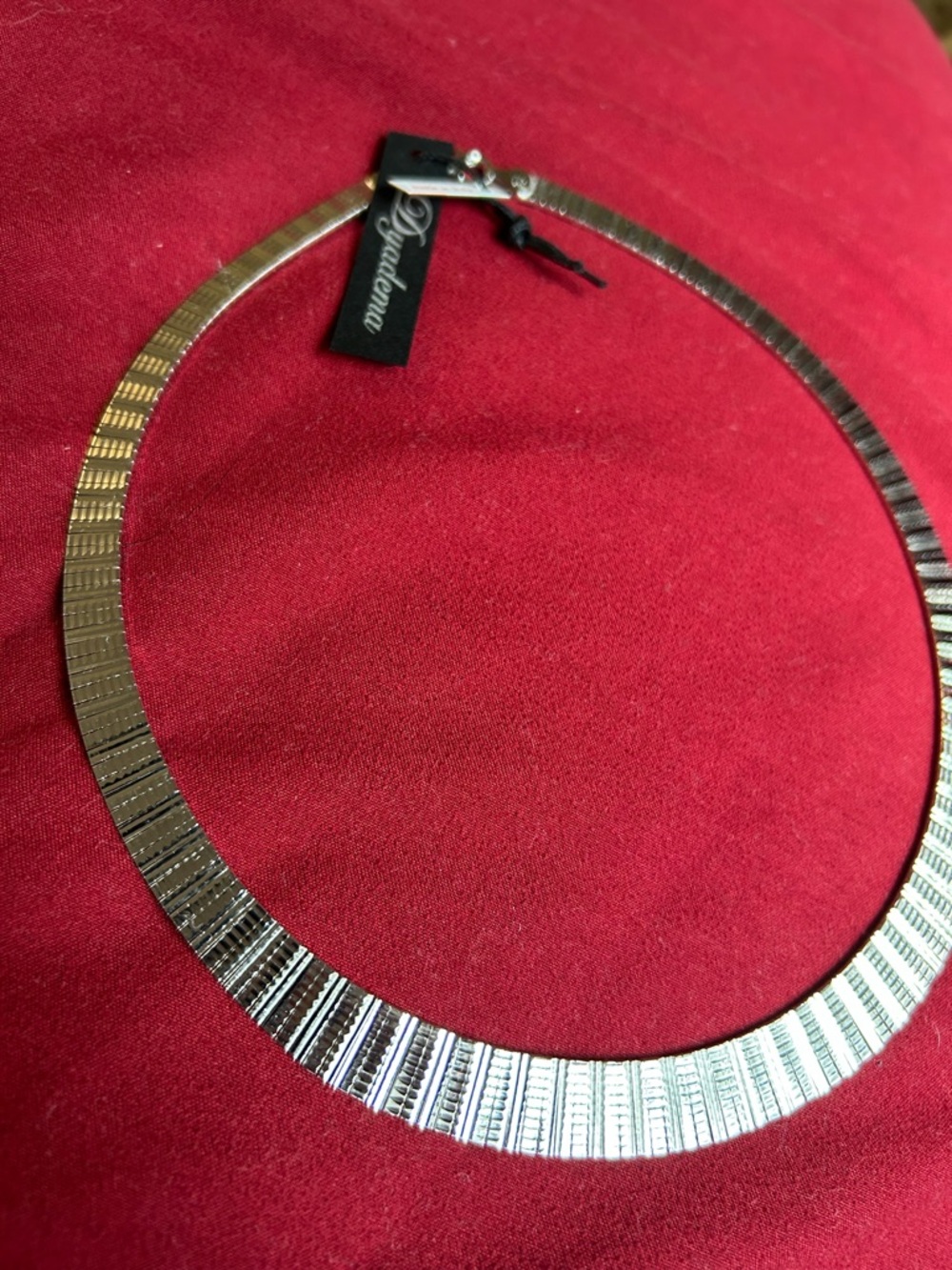 NEW! Sterling Silver Choker Necklace - Silver Made in Italy